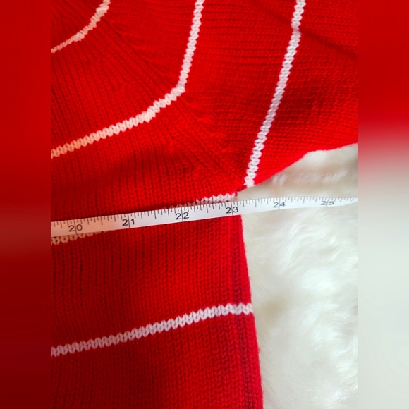 South Pole | Y2K Men's VTG Red & White Striped 1/4 Zip Pullover Sweater | Large - Picture 12 of 14